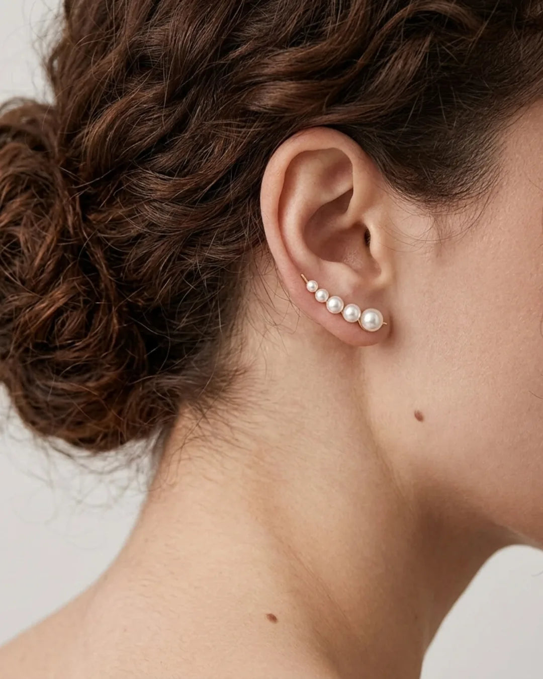 Isadora Pearl Ear Climber Earrings Elegant