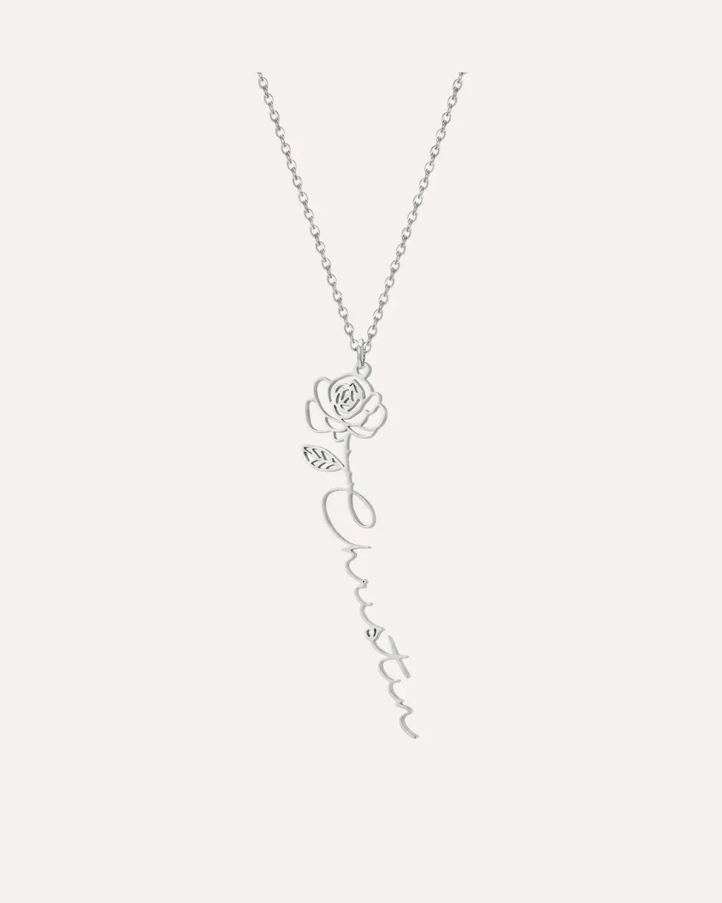 Genevieve Rose Name Necklace Bloom