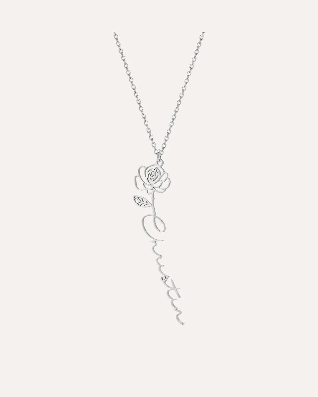 Genevieve Rose Name Necklace Bloom