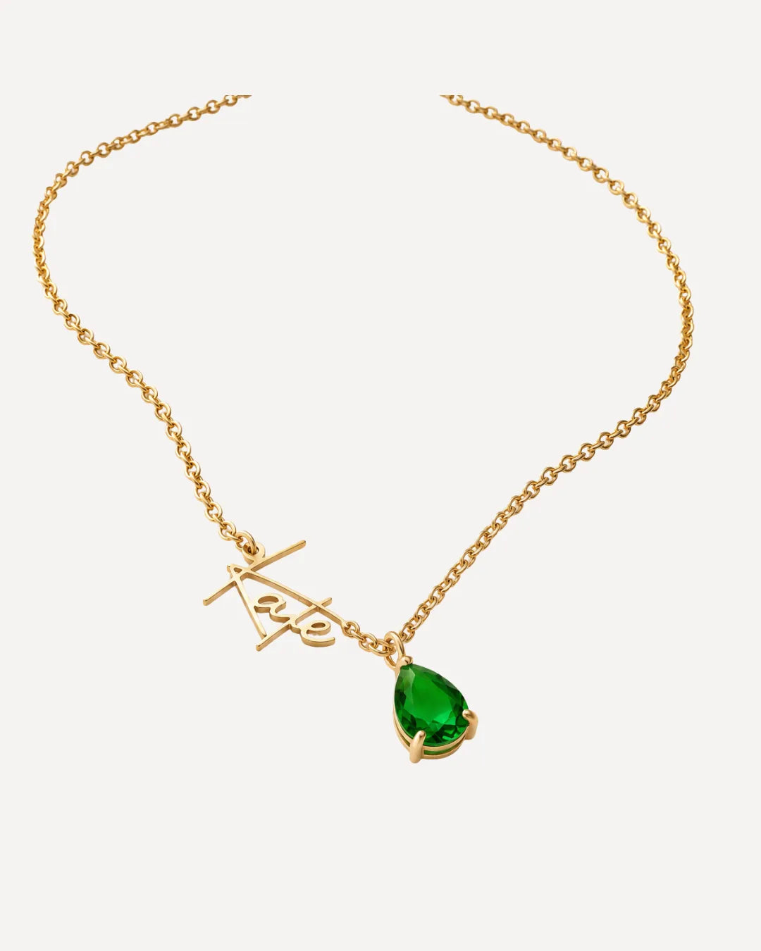 Women Signature Name Necklace with Birthstone