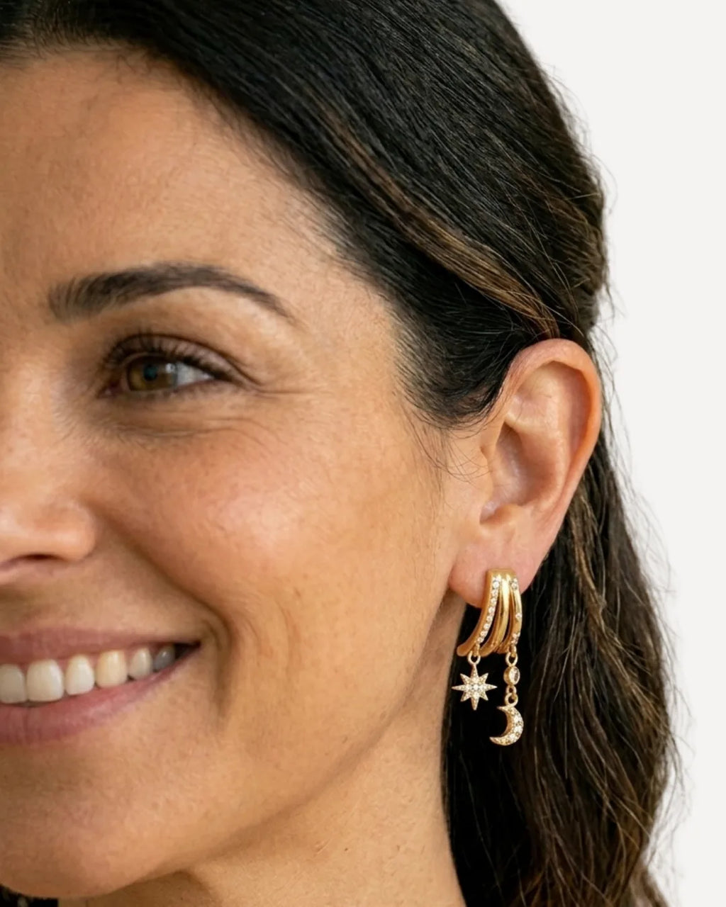 Luna Moon Star Illusion Earrings