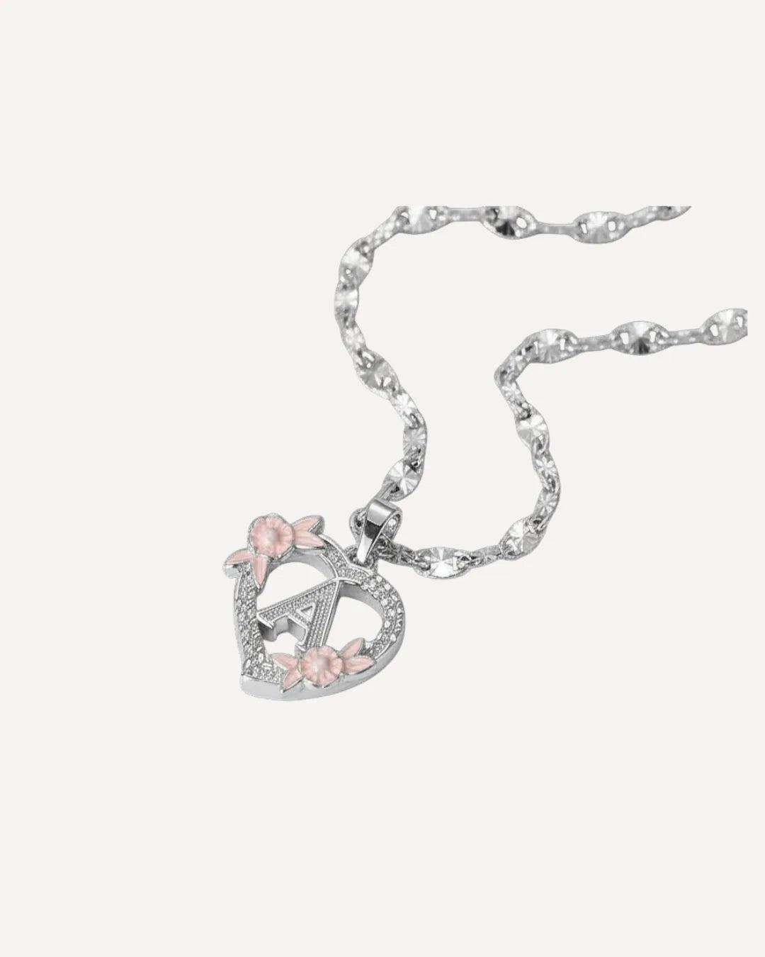 Celestia Heart Initial Necklace Bloom