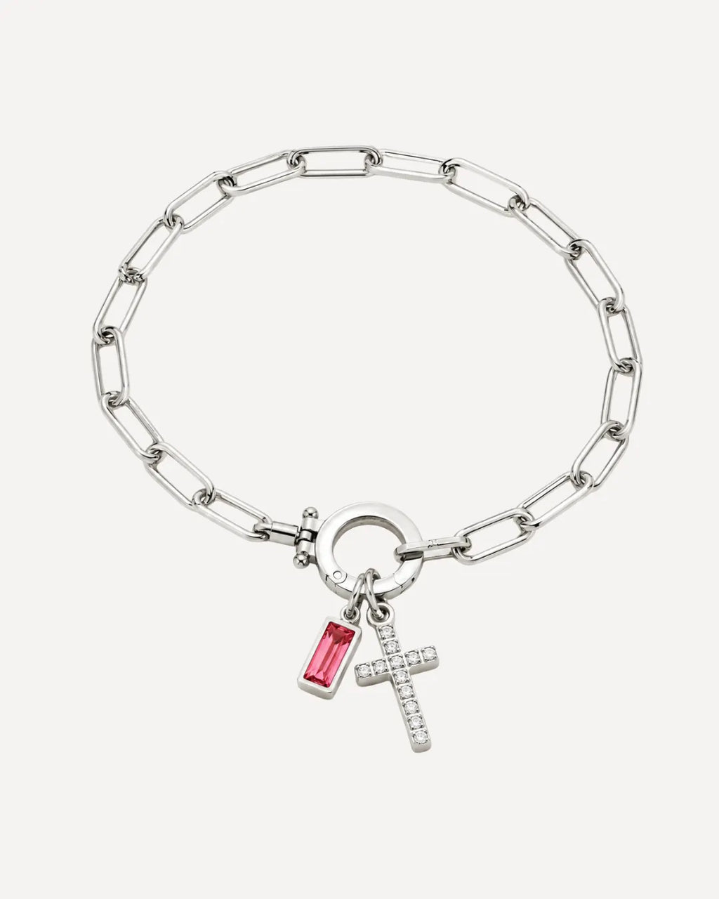 Grace Birthstone Bracelet with Cross Charm