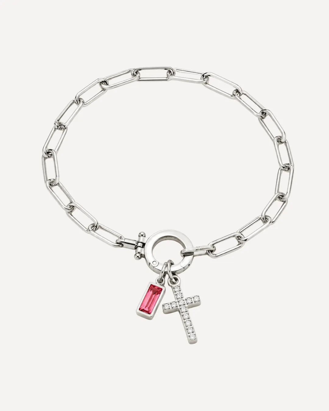 Grace Birthstone Bracelet with Cross Charm
