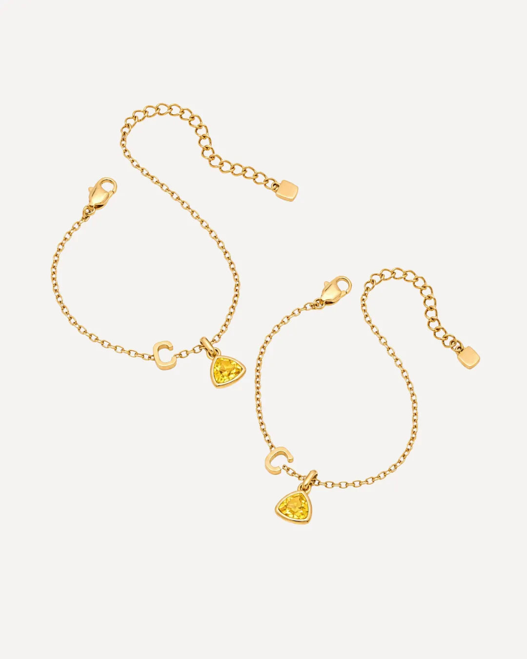 Ava Birthstone Initial Bracelet