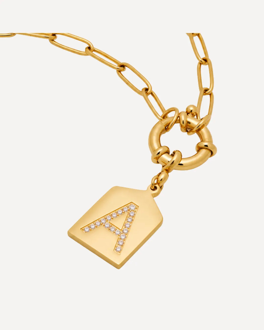 Olivia Pavè Initial Pendant Necklace