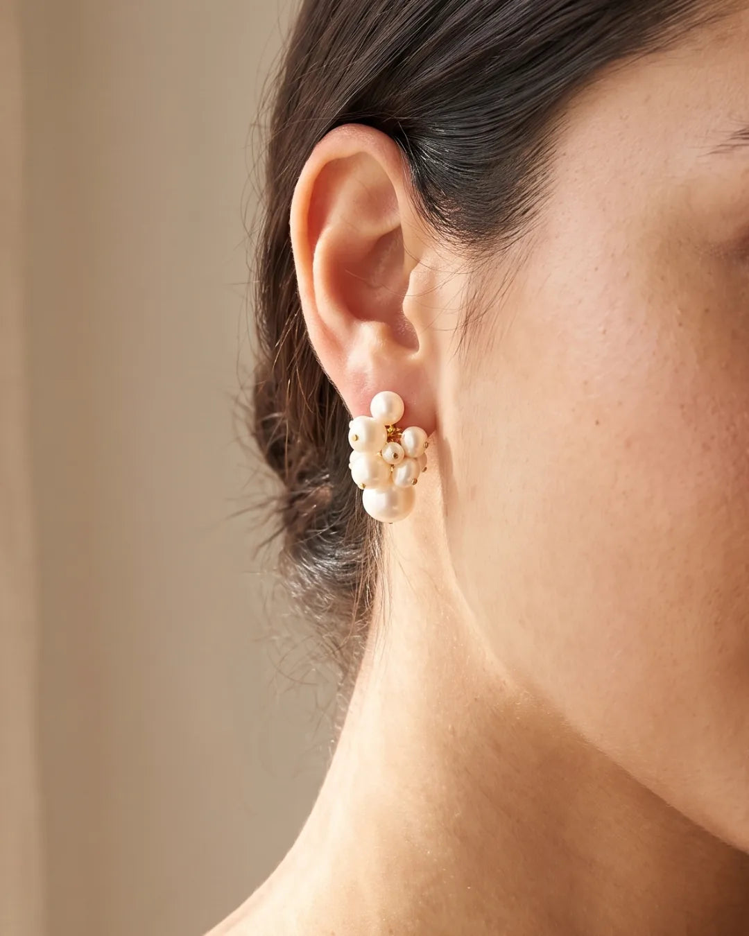 Ember Pearl Cluster Earrings Elegance