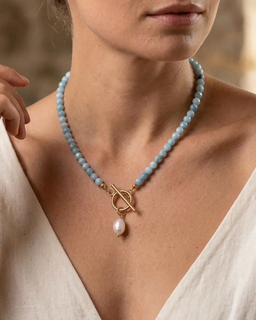 Mariselle Turquoise Pearl Necklace Serenity
