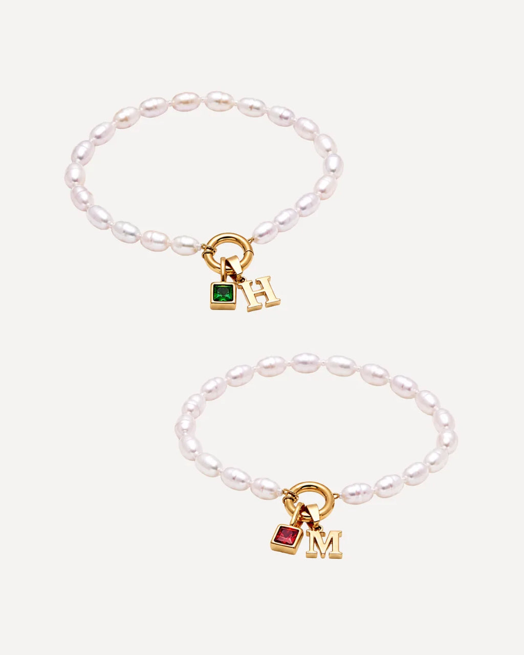 Emma Birthstone Bracelet with Pearl Beads