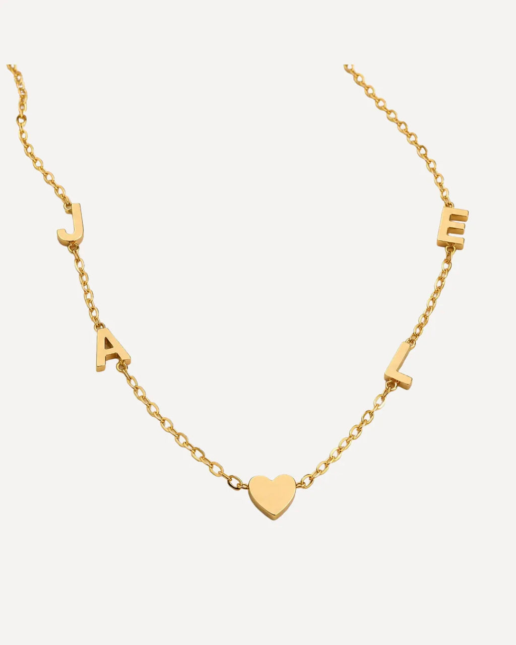 Emma Multi Initial Necklace with Heart Charm