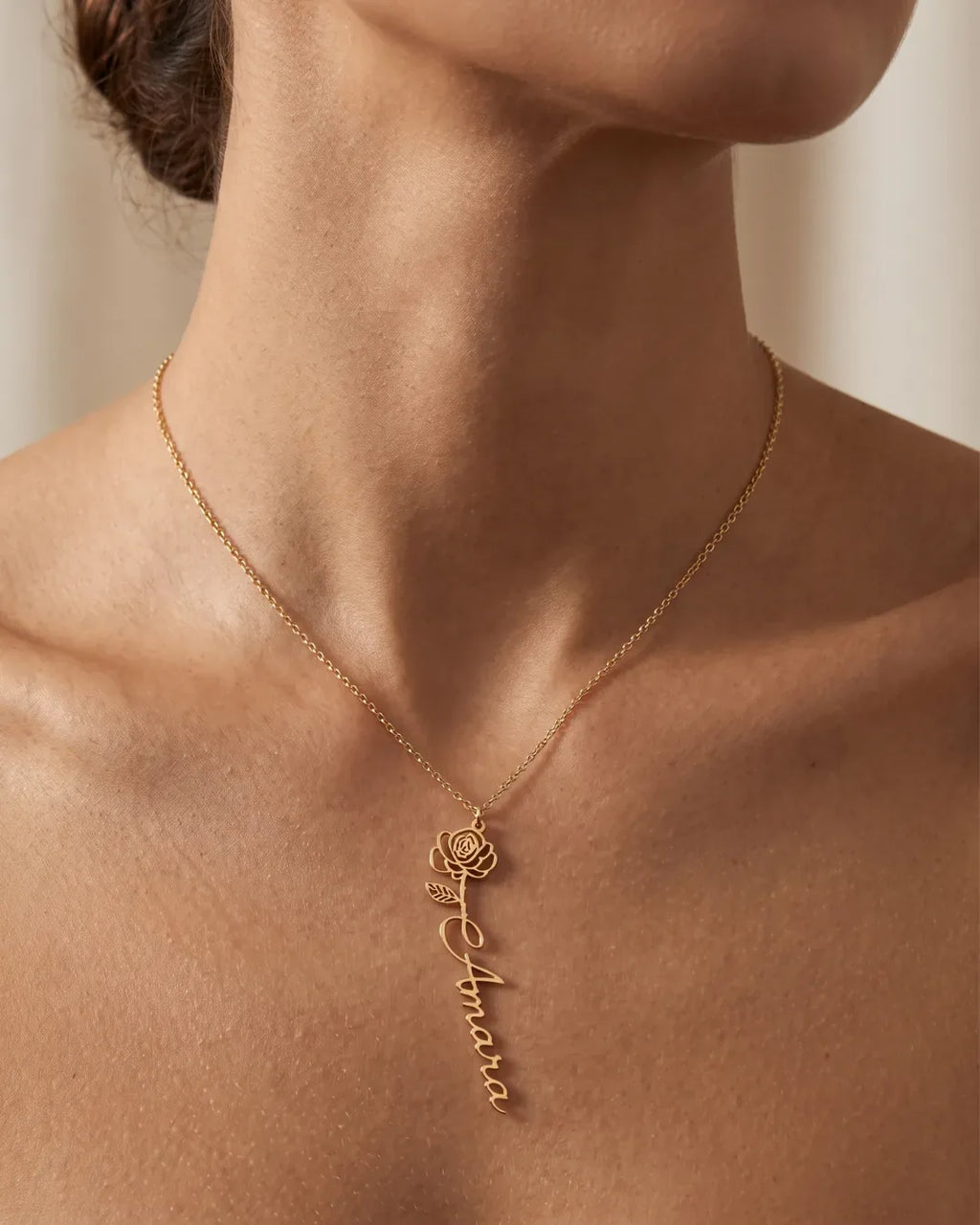 Genevieve Rose Name Necklace Bloom