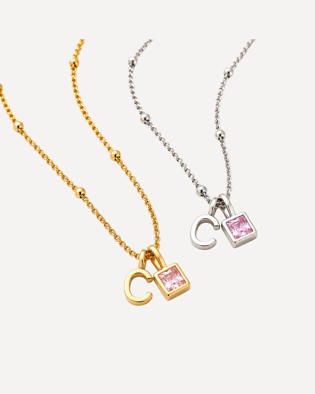 Ava Initial Birthstone Necklace