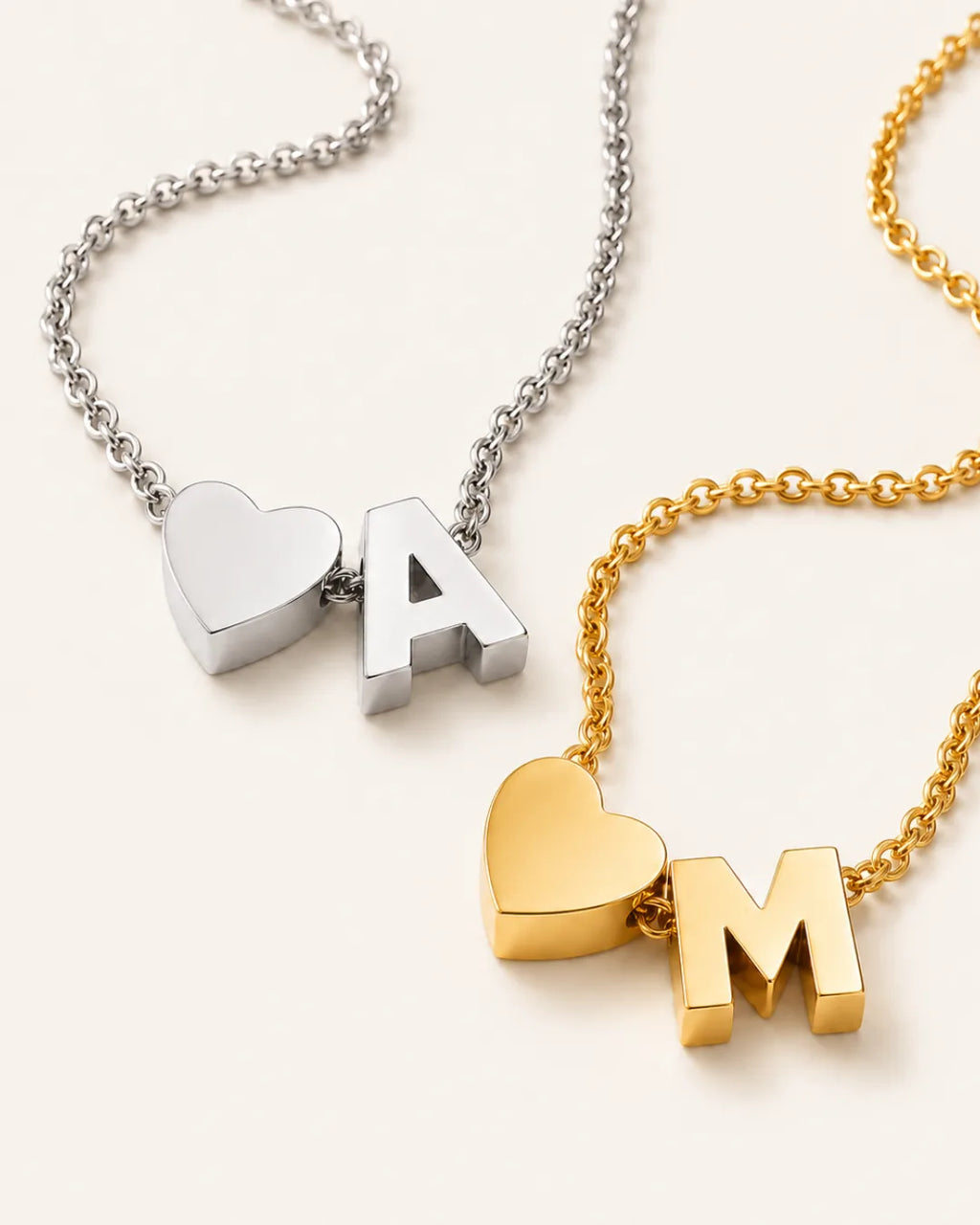 Emmeline Heart Initial Necklace Cherish