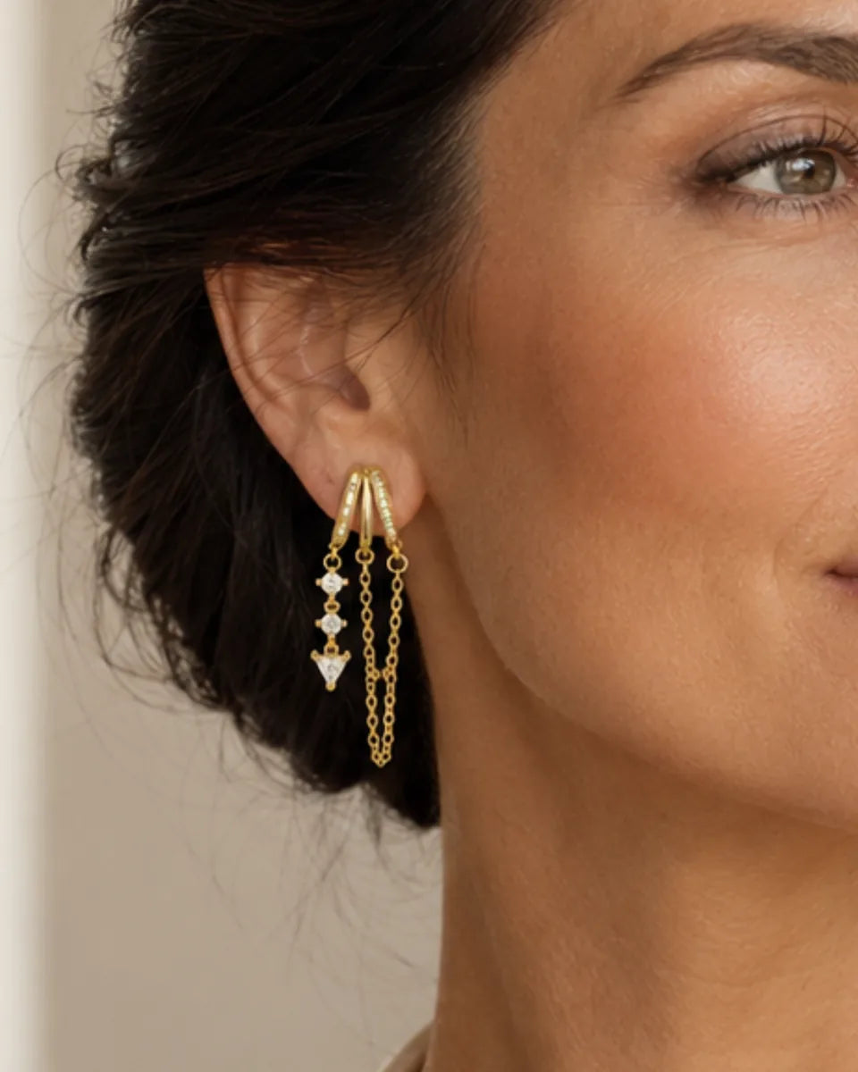 Fleur Chain Illusion Earrings Glam