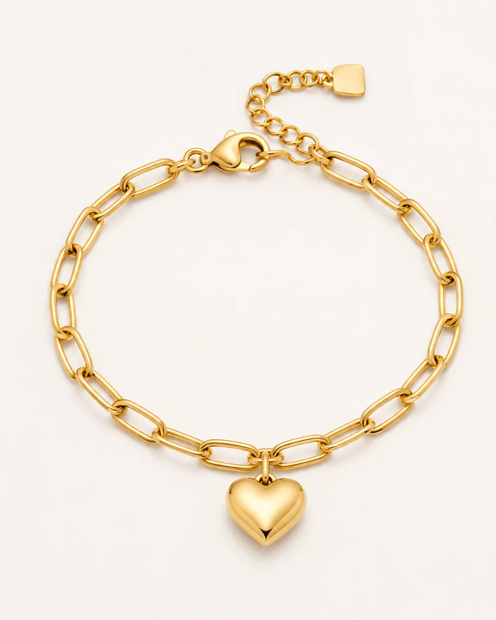 Olivia Paperclip Heart Chain Bracelet