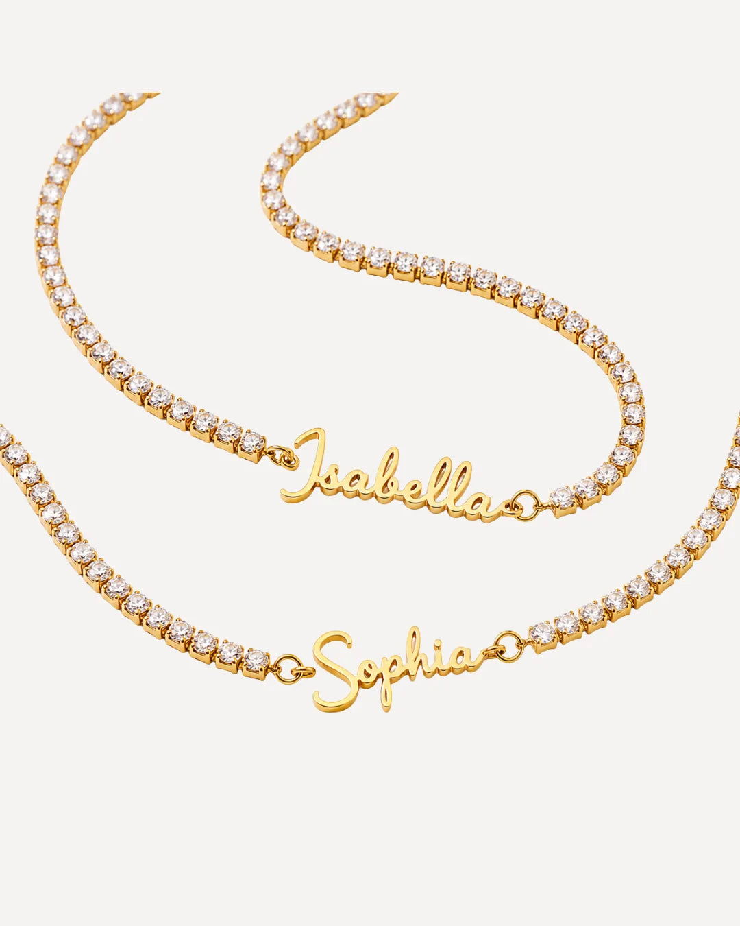 Women Tennis Necklace with Signature Name
