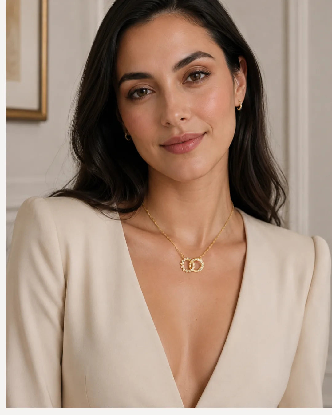 Celestine Interlocking Circle Necklace Unity