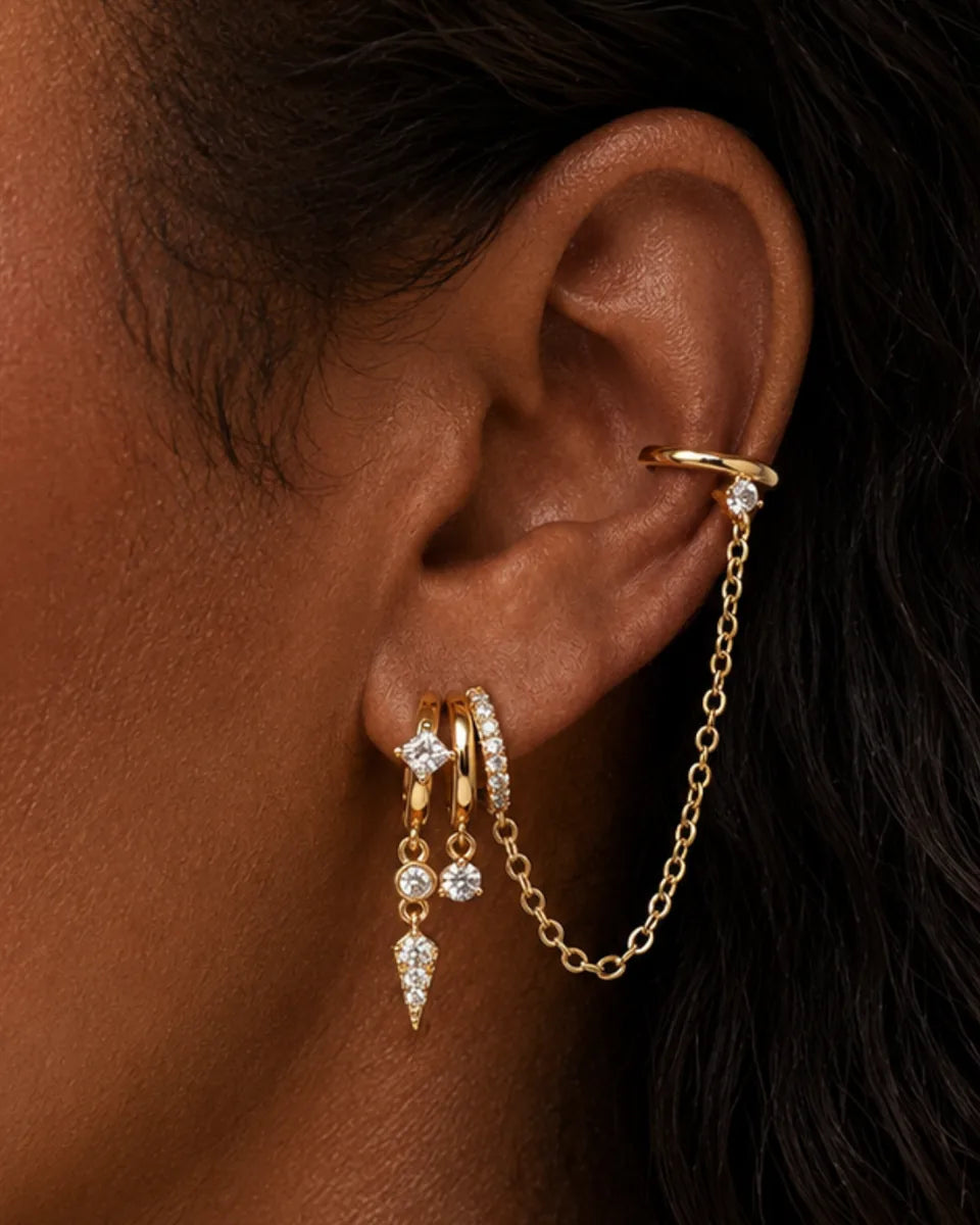 Celestia Illusion Chain Earrings Luxe