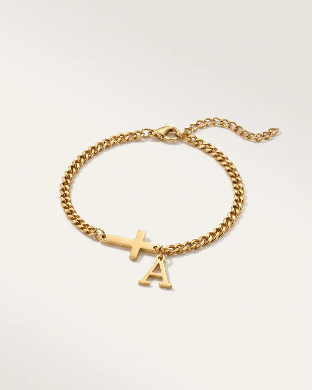 Valentina Cross Initial Bracelet Faith