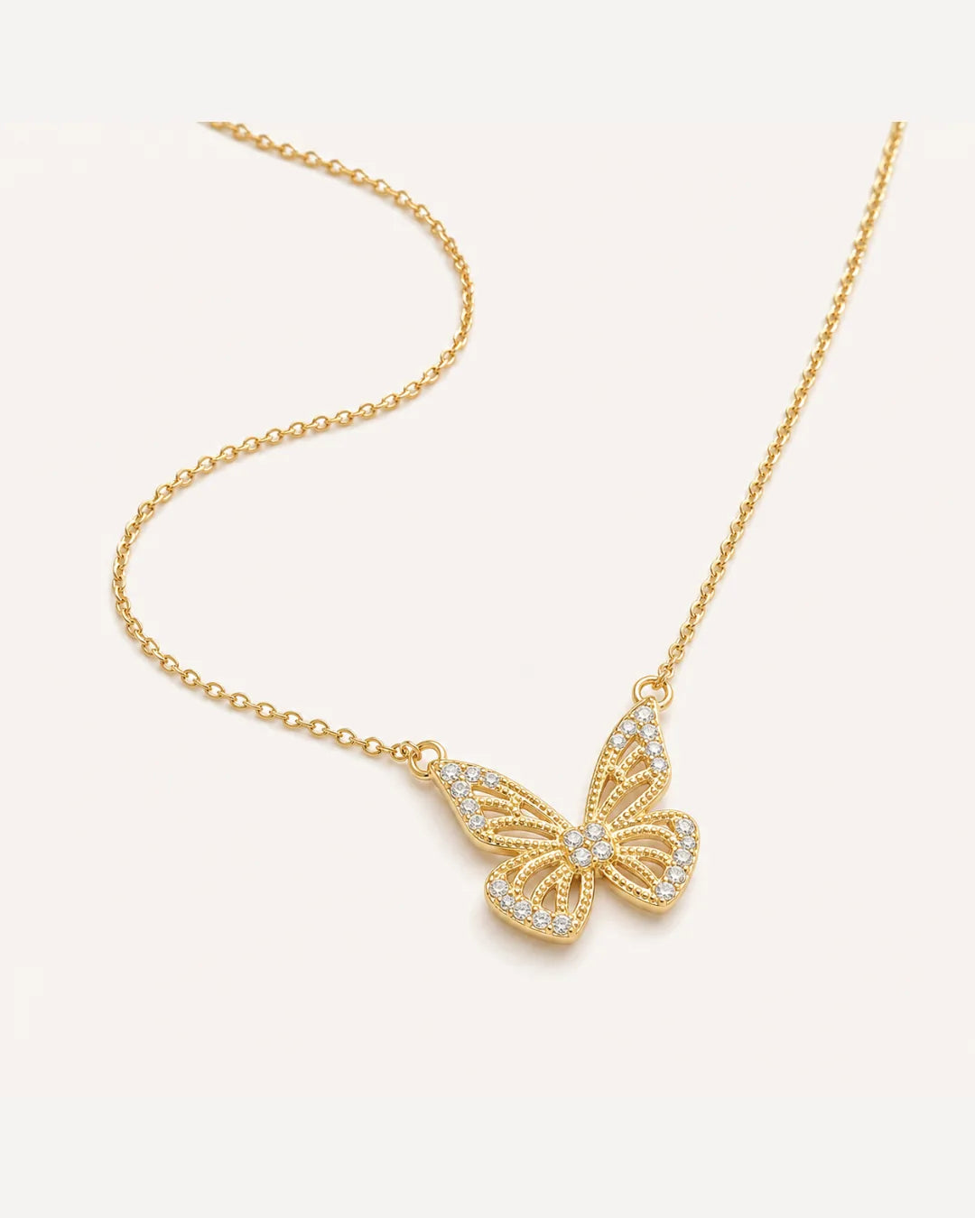 Geneva Crystal Butterfly Necklace Glow