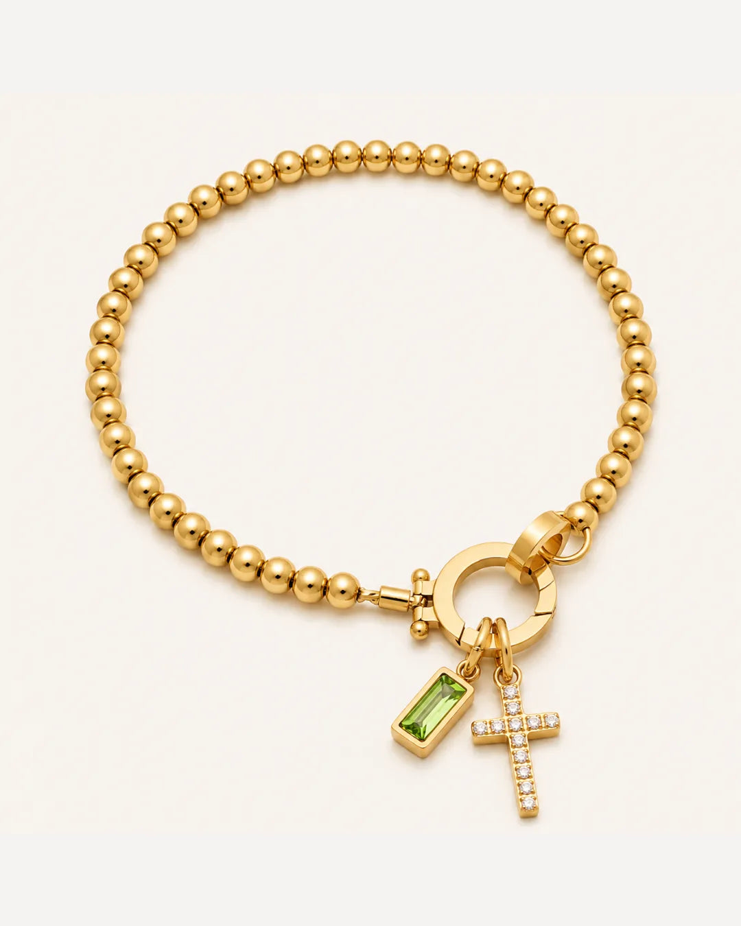 Emily Birthstone Cross Beaded Bracelet