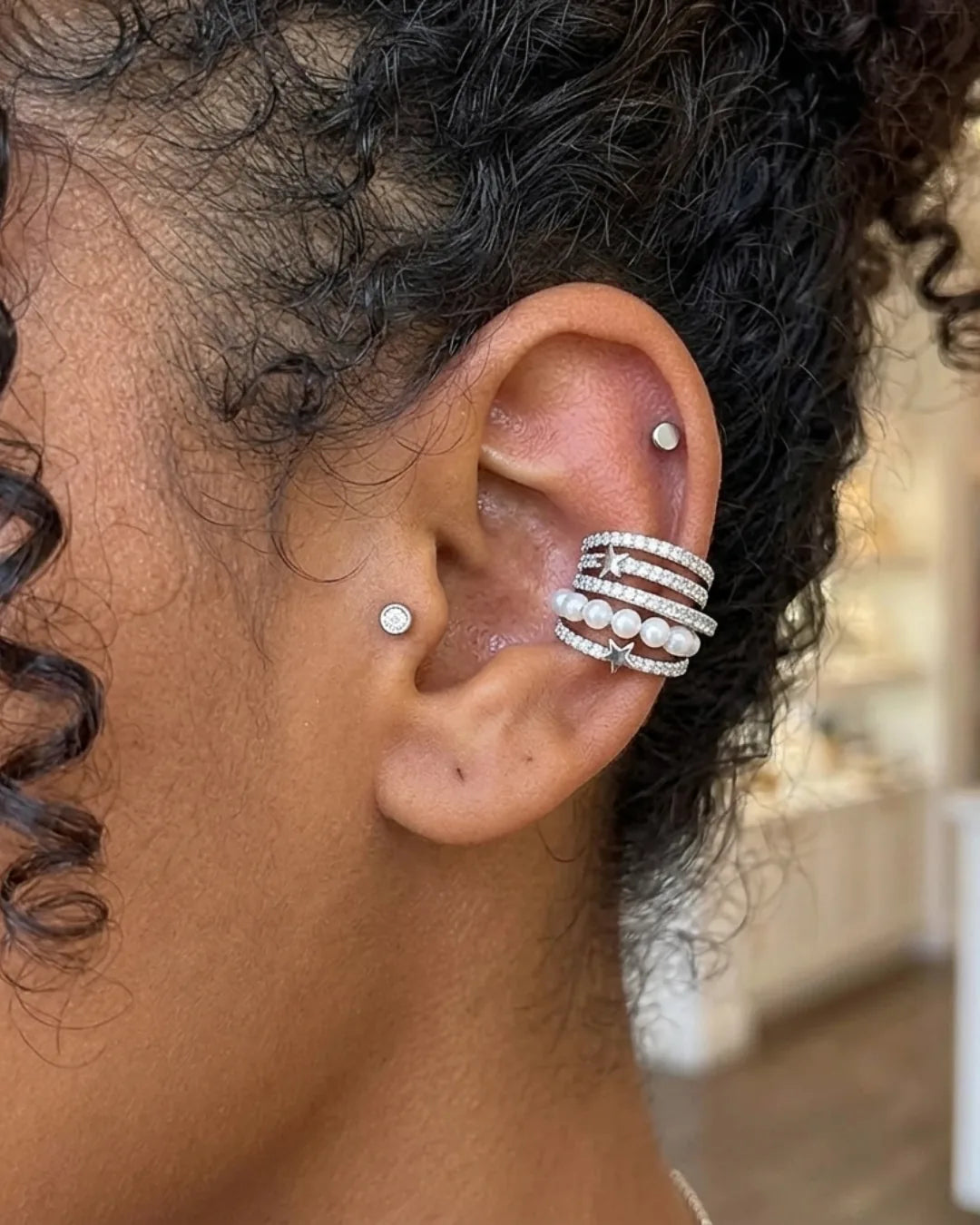 Evangeline Pearl Ear Cuff Luxe