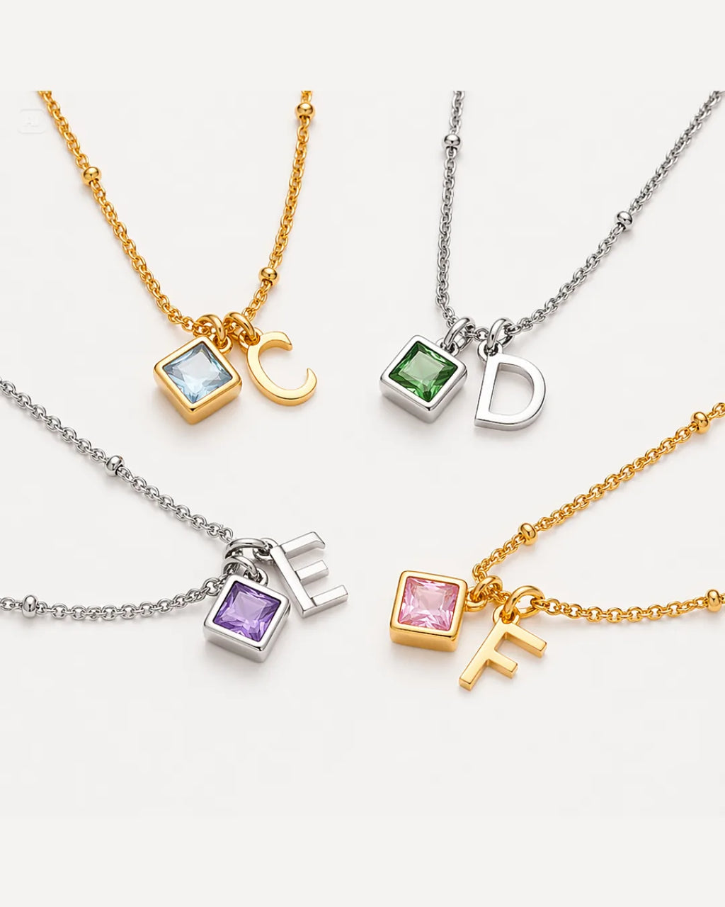 Ava Initial Birthstone Necklace