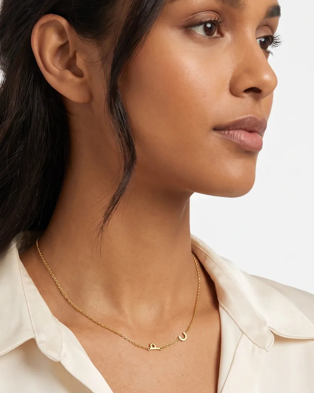 Penelope Sideways Initial Necklace Chic