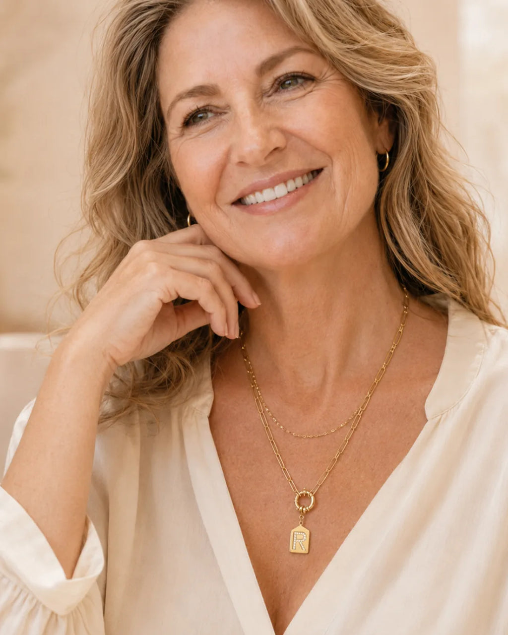 Olivia Pavè Initial Pendant Necklace