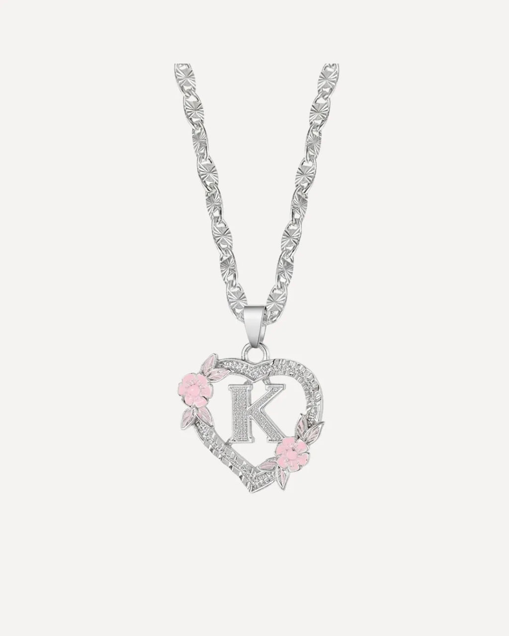 Celestia Heart Initial Necklace Bloom