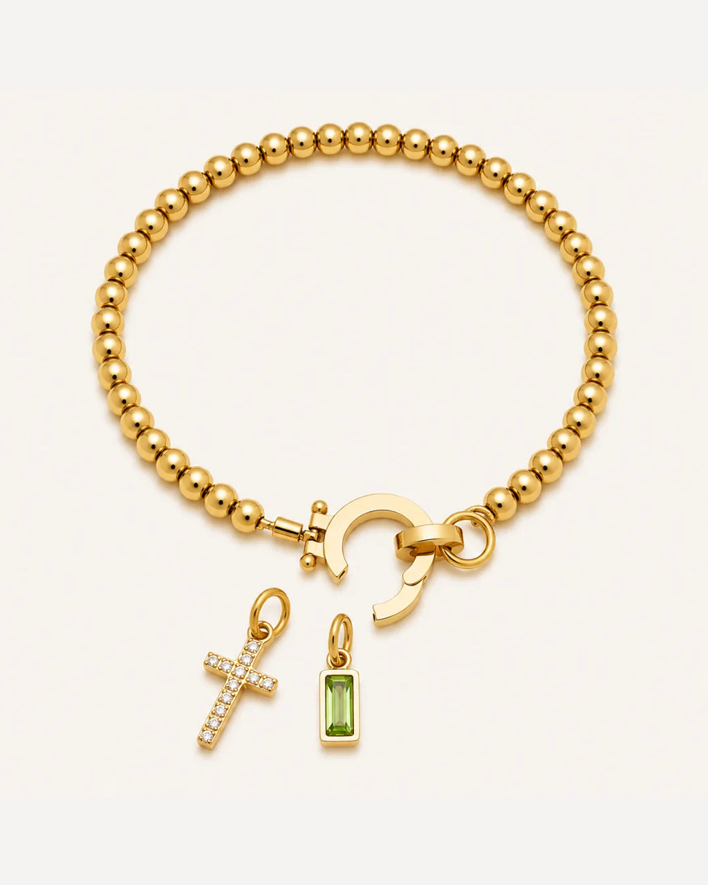 Emily Birthstone Cross Beaded Bracelet