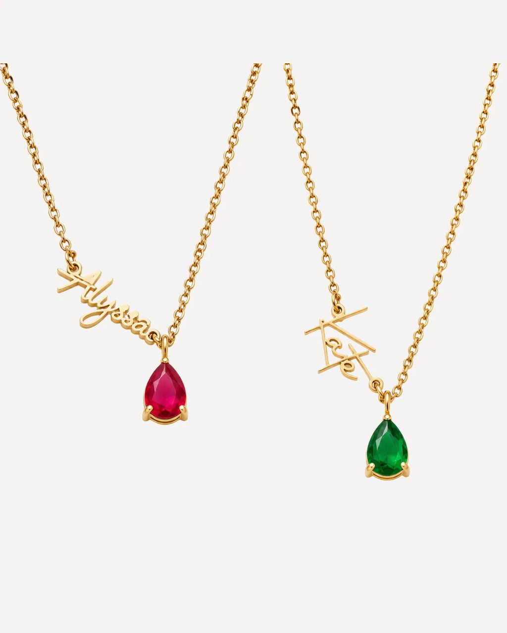 Women Signature Name Necklace with Birthstone