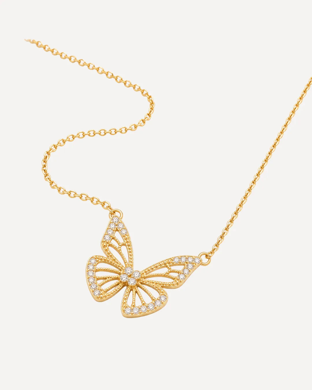 Geneva Crystal Butterfly Necklace Glow