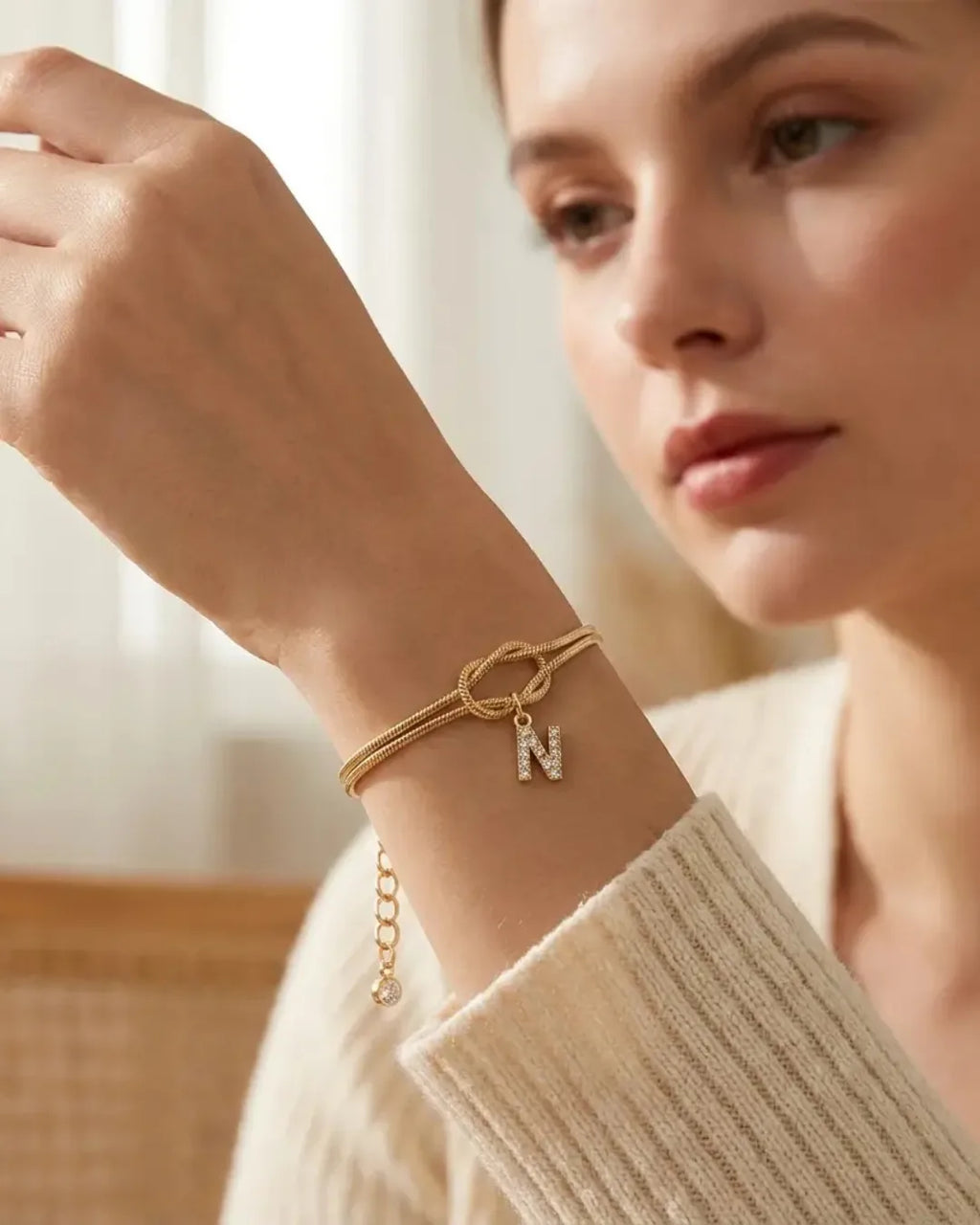 Celestine Initial Knot Bracelet Grace