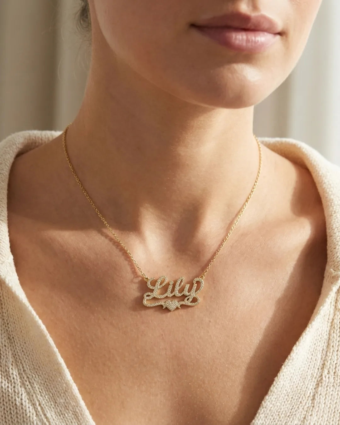 Rosalie Iced Out Name Necklace Brilliance