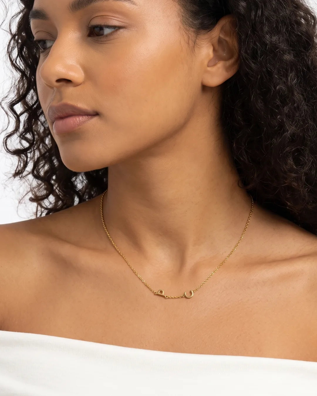 Penelope Sideways Initial Necklace Chic