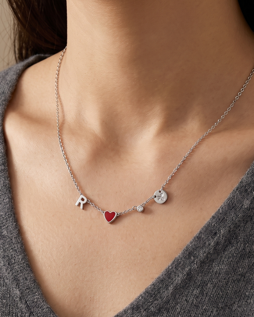 Vivienne Initial Heart Necklace Cherish