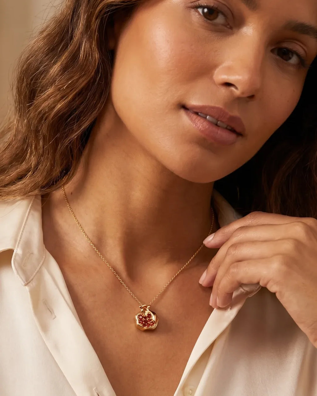 Celestine Pomegranate Necklace Radiance