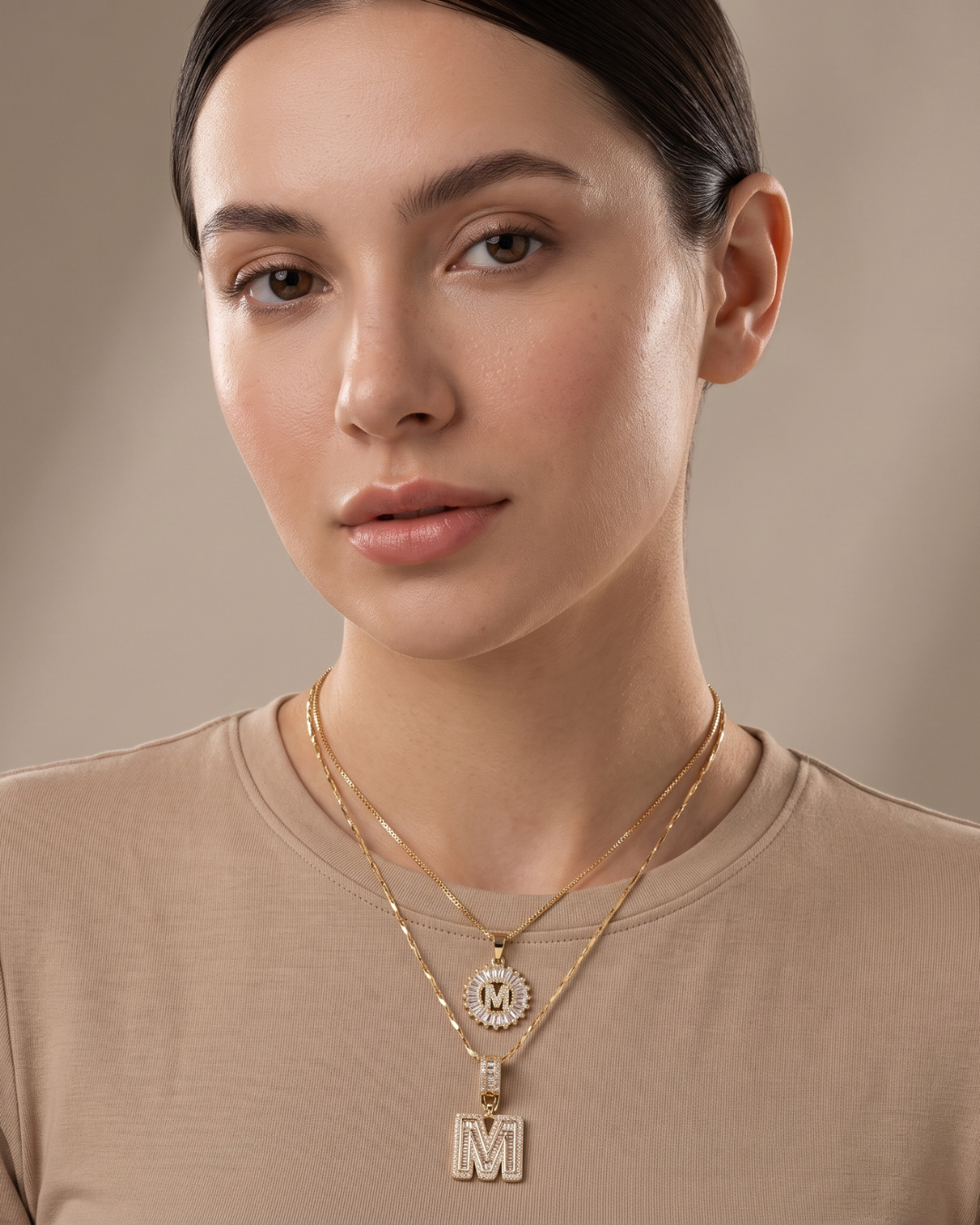Elowen Layered Initial Necklace Brilliance