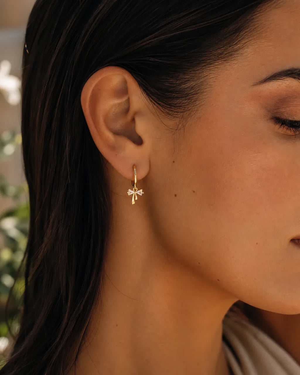 Celina Bow Huggie Earrings Lavish