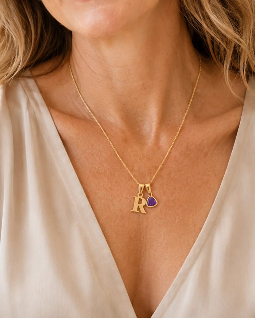 Emma Initial Birthstone Necklace