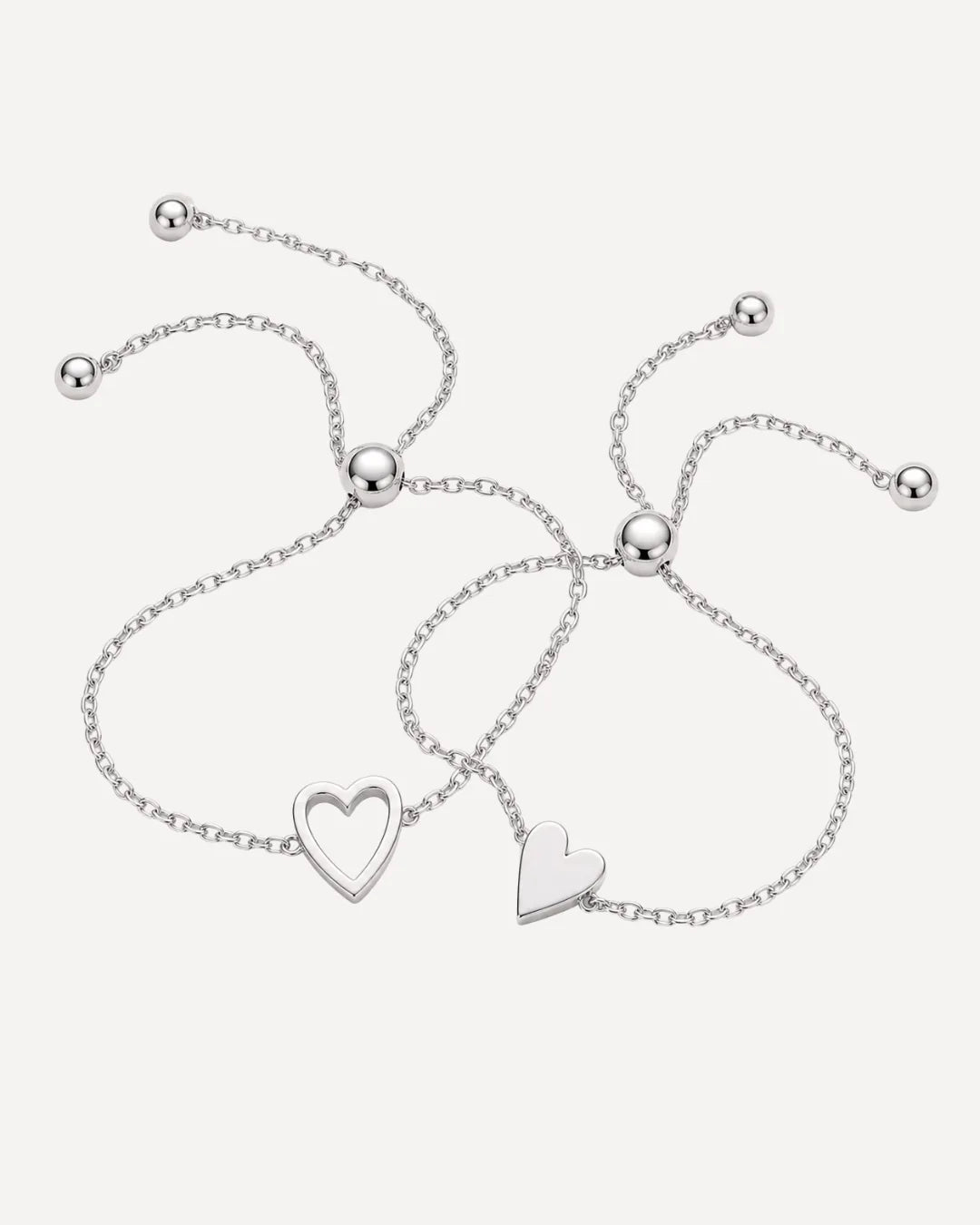 Aurora Matching Mam Daughter Heart Charm Bracelet (2 bracelets)