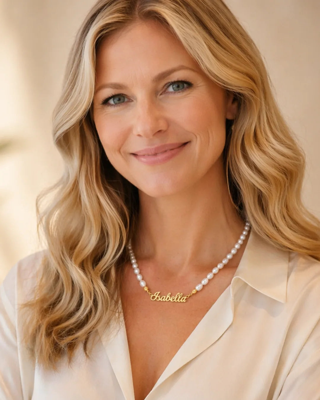 Olivia Pearl Necklace with Custom Name