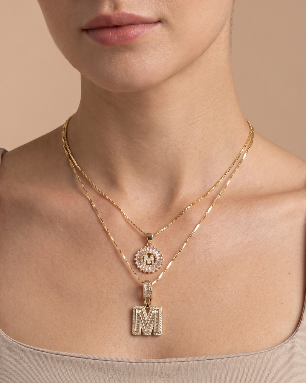 Elowen Layered Initial Necklace Brilliance