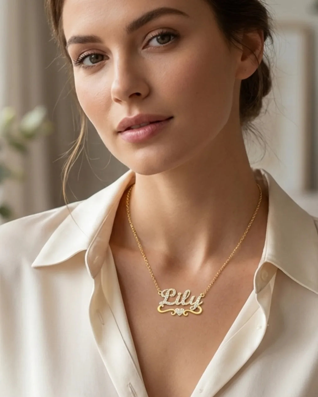 Rosalie Iced Out Name Necklace Brilliance