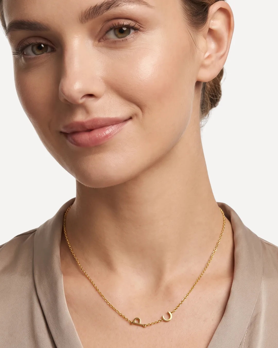 Penelope Sideways Initial Necklace Chic