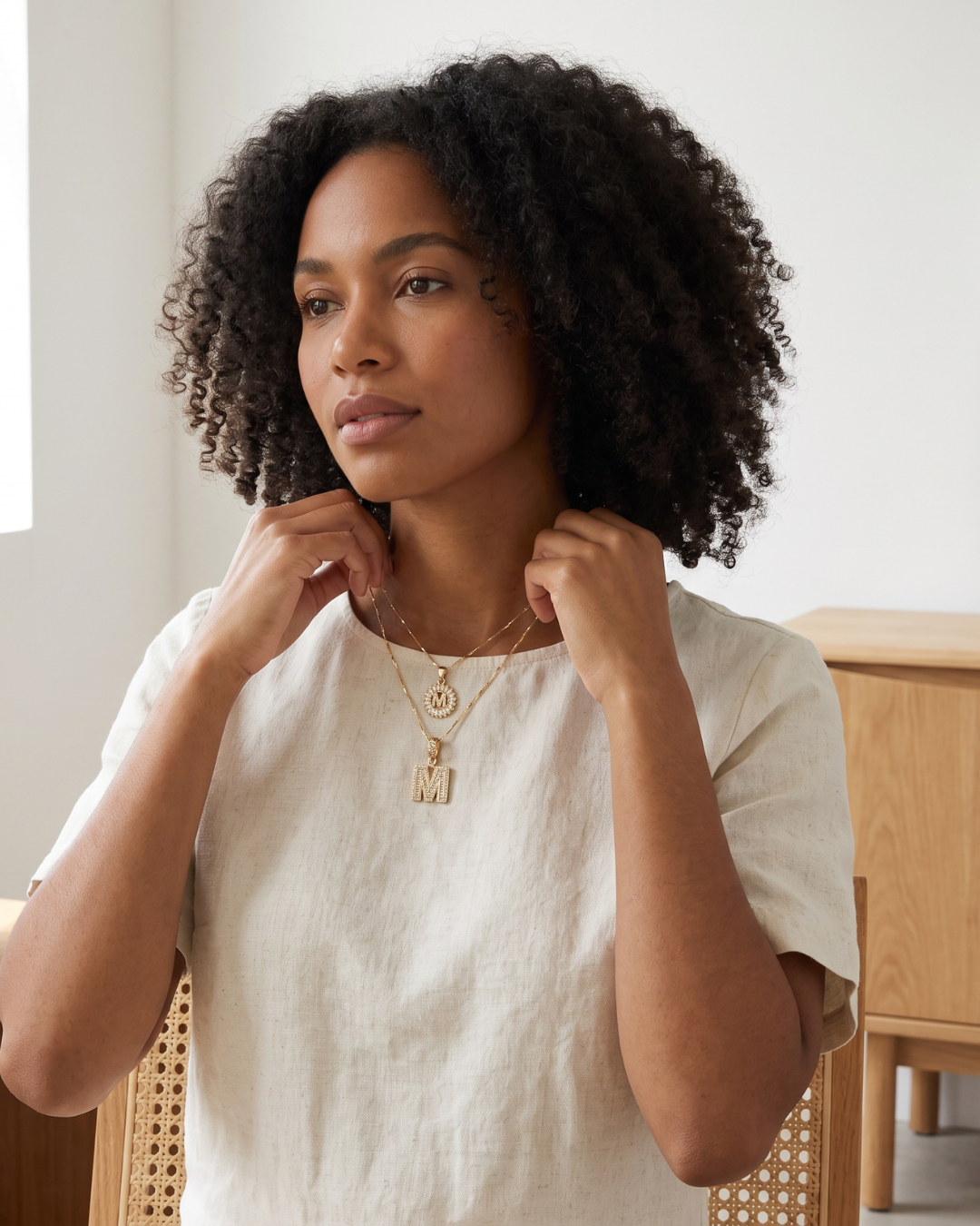 Elowen Layered Initial Necklace Brilliance