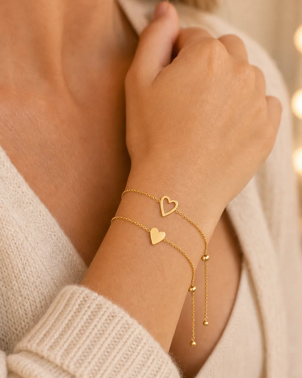 Aurora Matching Mam Daughter Heart Charm Bracelet (2 bracelets)