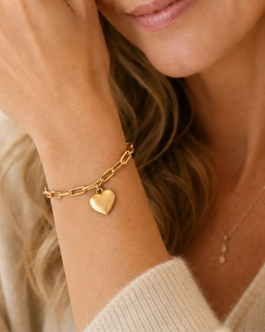 Olivia Paperclip Heart Chain Bracelet