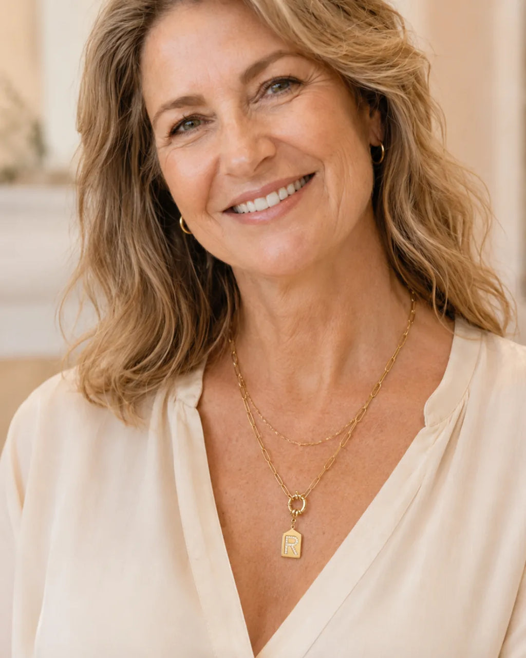 Olivia Pavè Initial Pendant Necklace